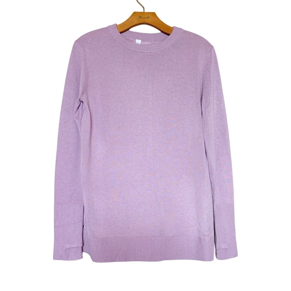 Lululemon Lavender 5% Cashmere Blend Open Back Crewneck Sweater Size 6